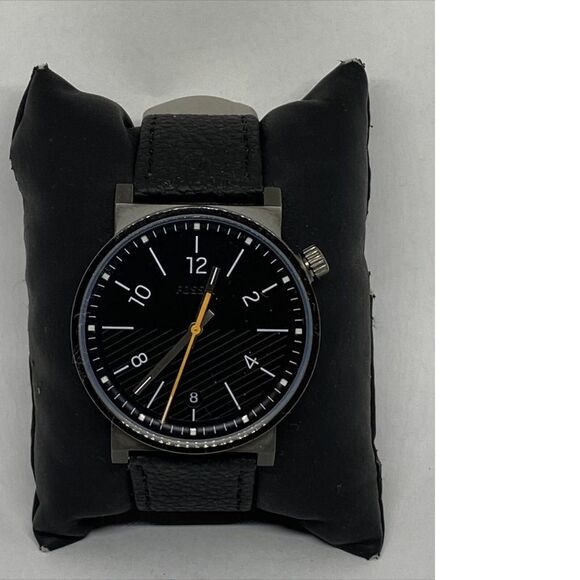 Fossil Barstow FS5508 Men's Black Leather Analog Dial Quartz Wrist Watch UC271 - Picture 3 of 12